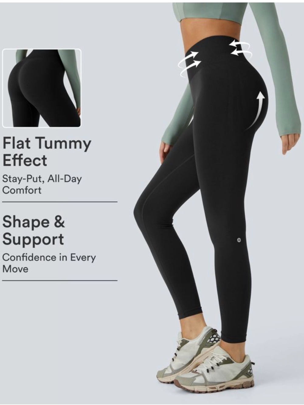 HALARA OneForm Seamless Flow Mid Rise Tummy Control Butt Lifting Yoga Leggings
